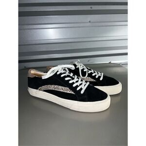 Madewell Black Suede & Leopard print Sneakers Size 9